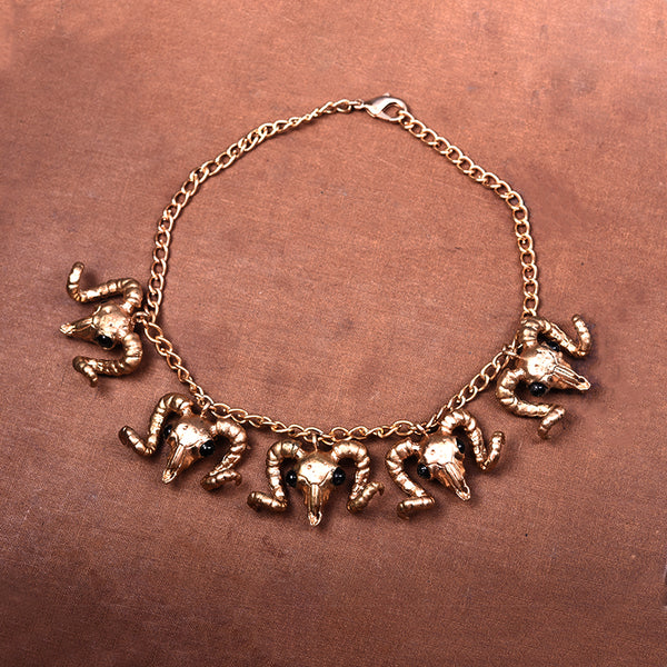 THE BULL SKULL HEAD PROTECTION CHARM NECKLACE