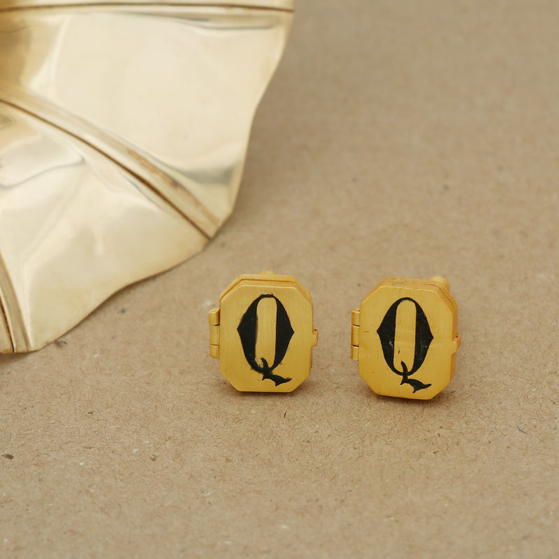 GOLD PLATED INITIAL CUFFLINKS