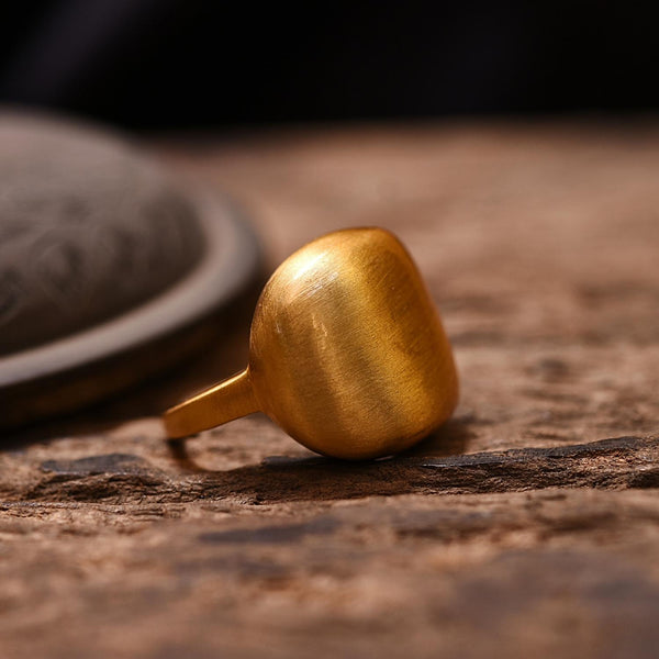 SOLID GOLD PLATED SIGNET RING