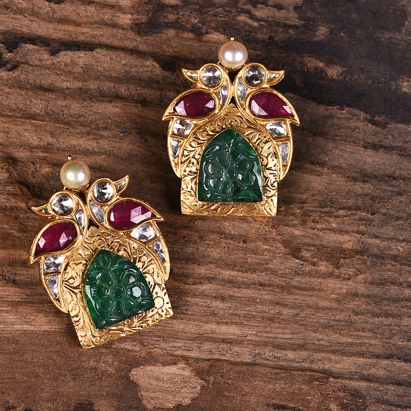 THE EXQUISITE RUBY AND EMERALD EARRINGS