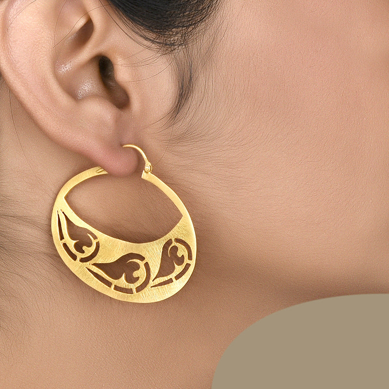 Stencil hoops earrings