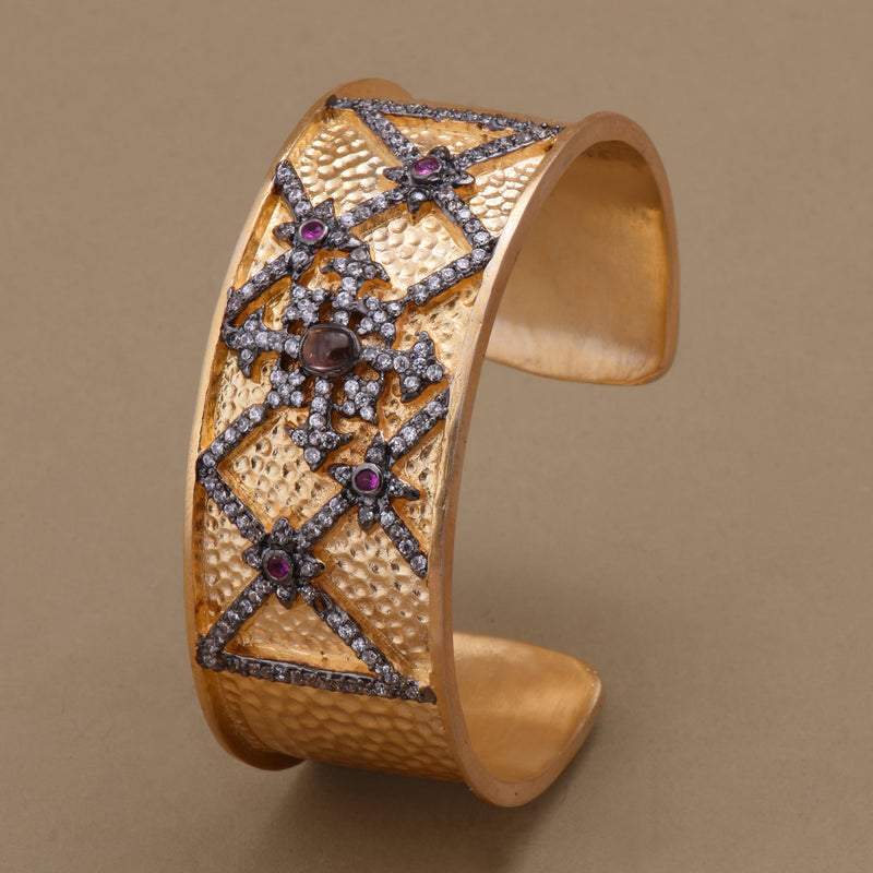 Wide Hammered Cuff - Gold – Andrea Del Bello Jewelry