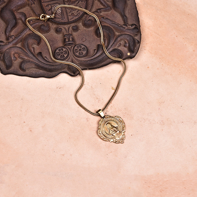 SYMETREE GOLD-TONED CHRONICLE CHARM NECKLACE