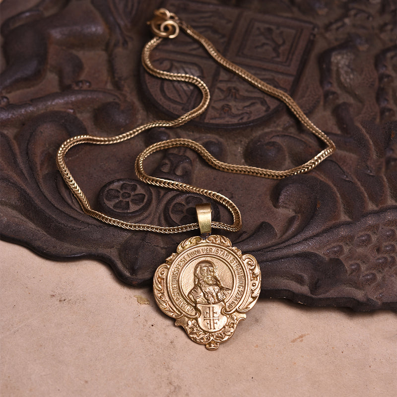 SYMETREE GOLD-TONED CHRONICLE CHARM NECKLACE