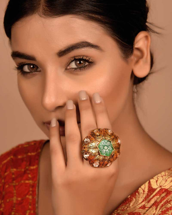 18KT GOLD PARTAASH DOME RING