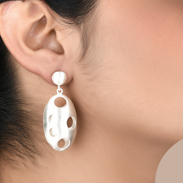 silver matt finish earrings