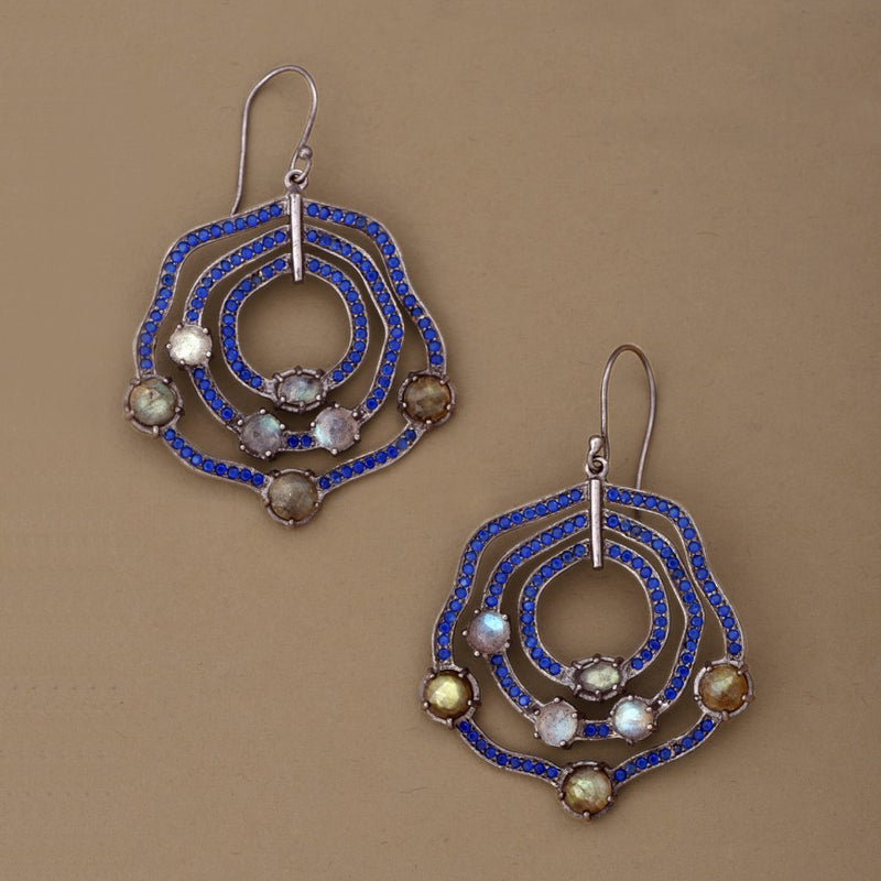 Concentric Electric Blue Earrings