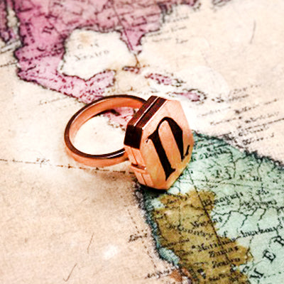 ROSE GOLD PLATED INITIAL RING