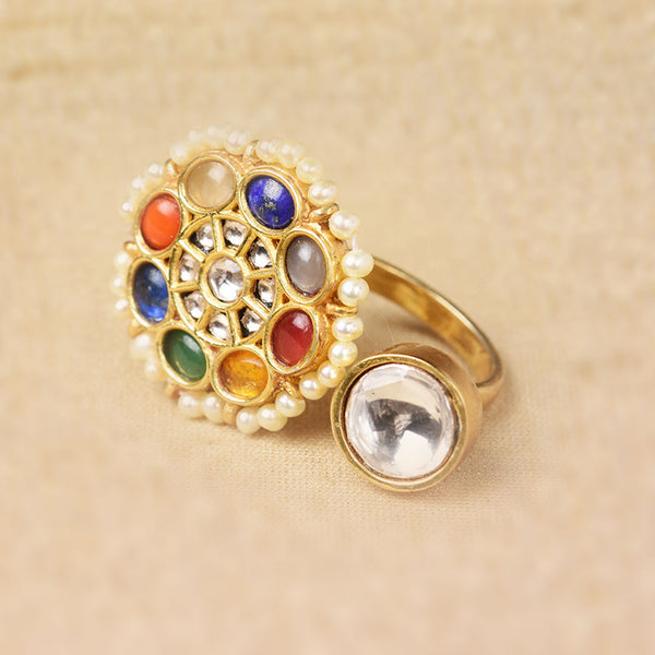 Buy Navaratna Ring in India | Chungath Jewellery Online- Rs. 190,510.00